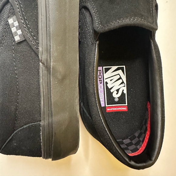 Vans Pop Cush Slip-ons Men’s Size 10 in All Black - Picture 14 of 16